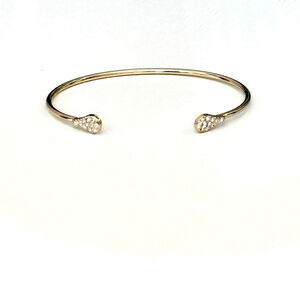 BANANA REPUBLIC Gold CZ Open Cuff Bangle Bracelet | NWT